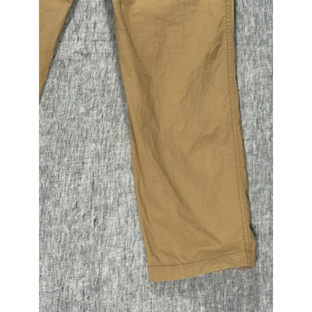 Wrmfzy Pants Mens Large Tan Ripstop Tactical Cargo Elastic Waist Stretch